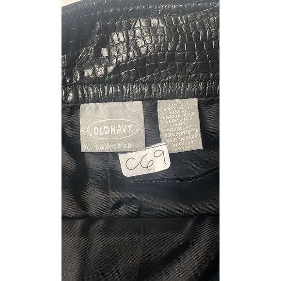 Old Navy Genuine Leather Pencil Skirt Black Sz 6 - Picture 7 of 7